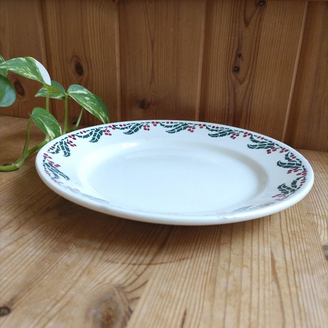 フランスアンティーク ひいらぎのプレート クレイユエモントロー 平皿