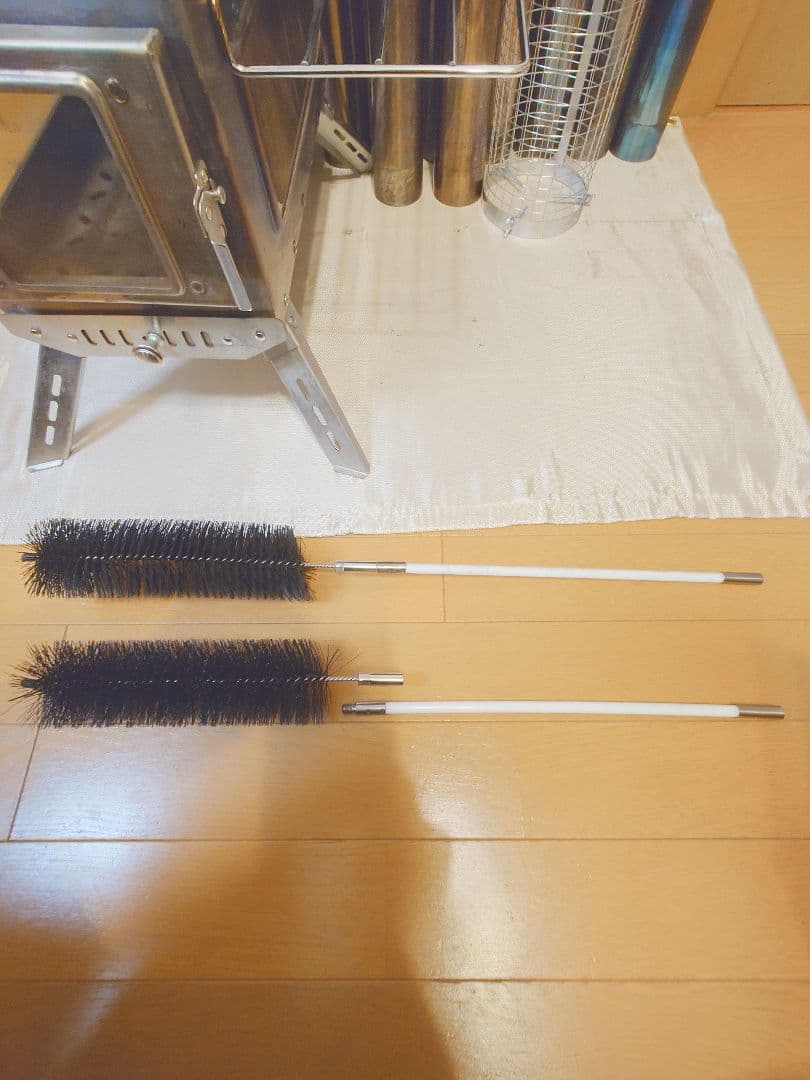 SENQI 薪ストーブセット(追加煙突各種、煙突プロテクター、ワイヤーブラシ等）