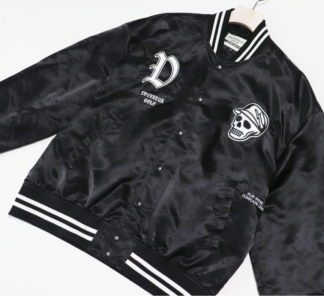 《デヴァローゴルフ》新品 ビッグロゴ・スカルキャディ・Dロゴ刺繍入ブルゾン XL