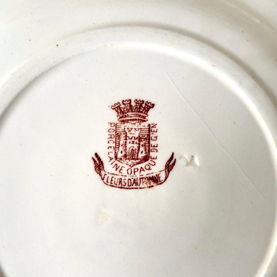 ジアンGien 秋の花フルールドトンヌ　デザートプレート3枚フランスアンティーク