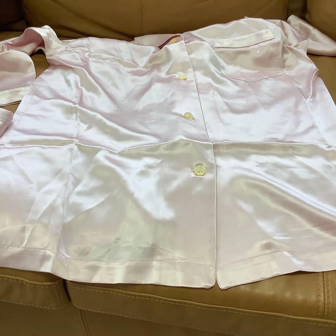 PLAYBOY レディースシルクパジャマ ピンク Lサイズ 新品 お買い得