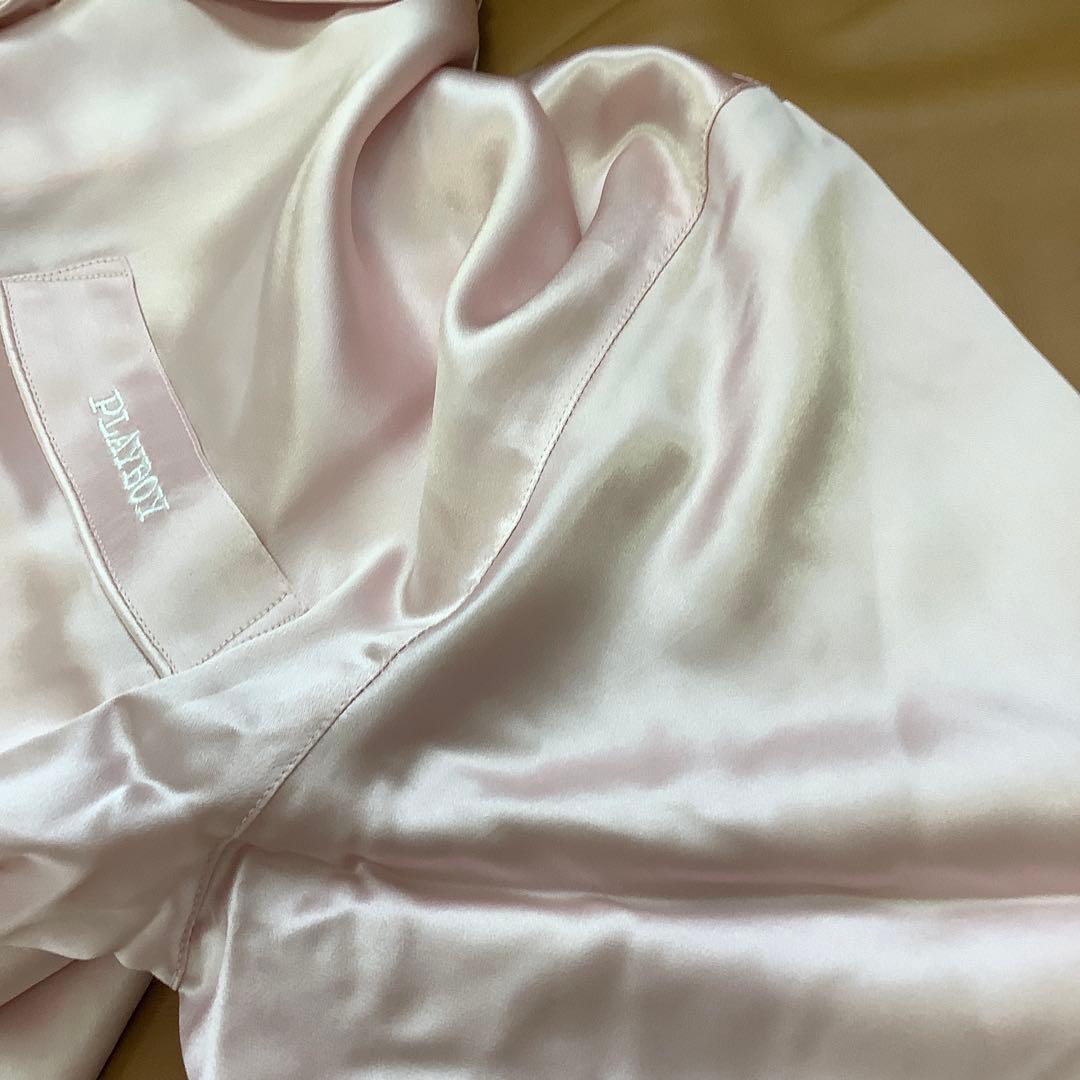 PLAYBOY レディースシルクパジャマ ピンク Lサイズ 新品 お買い得