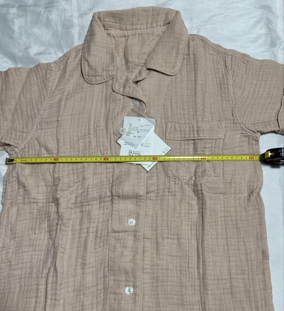 【新品未使用】ウチノ　クレープガーゼ 快眠パジャマ　レディース　M ピンク　半袖