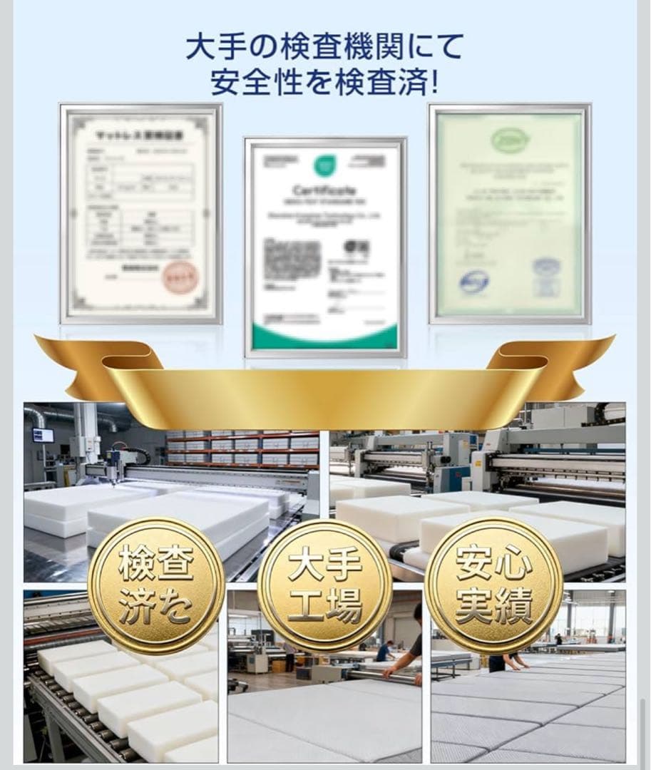 【高反発 硬め190N 密度36D】折りたたみマットレス シングル厚さ10cm