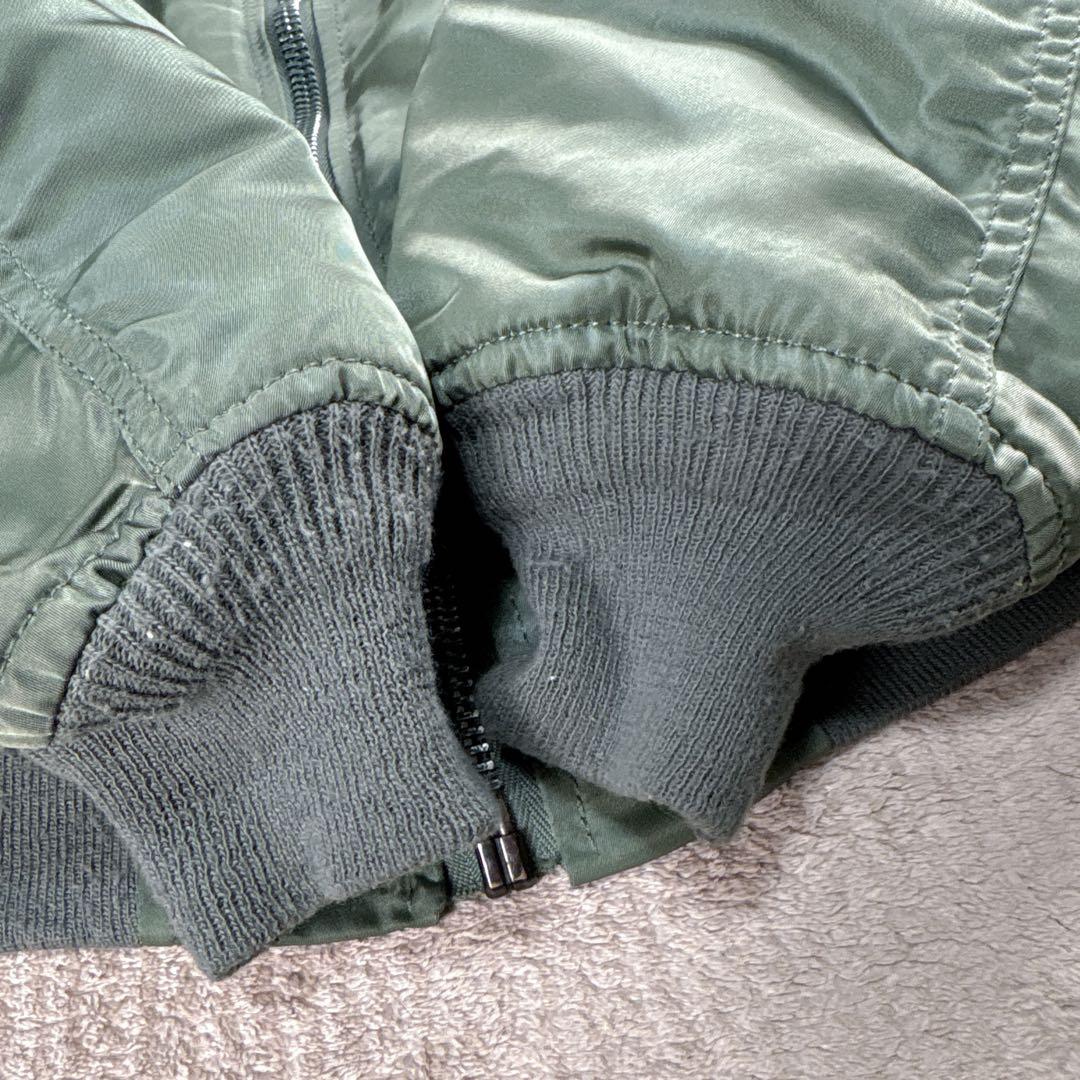 【USA製】90s ALPHA MA-1 セージグリーン L ヴィンテージ 短丈