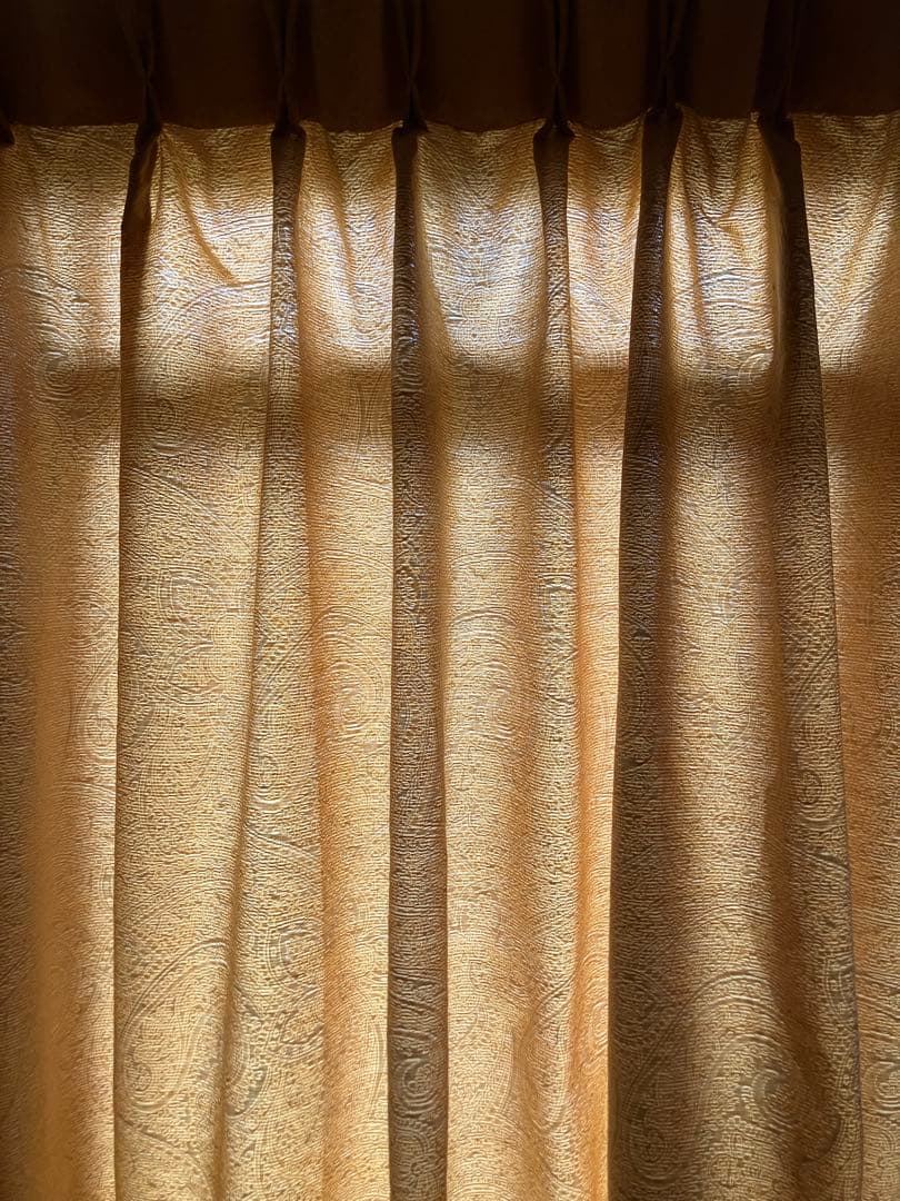 アンティーク】川島織物オーダーカーテン幅128高198 2枚 タッセル付き