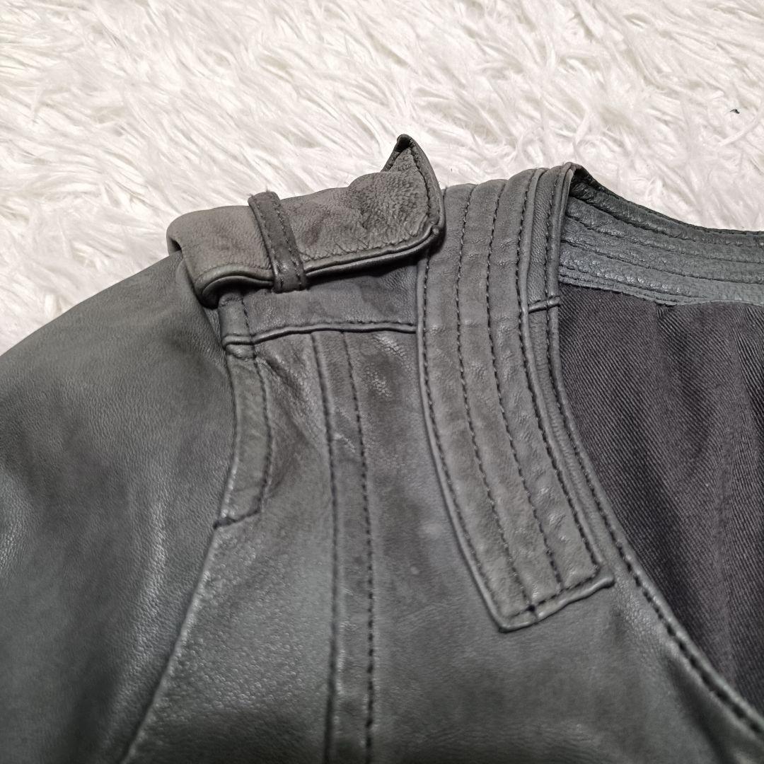 5351 POUR LES HOMMES ラムレザー ライダース グレー　1