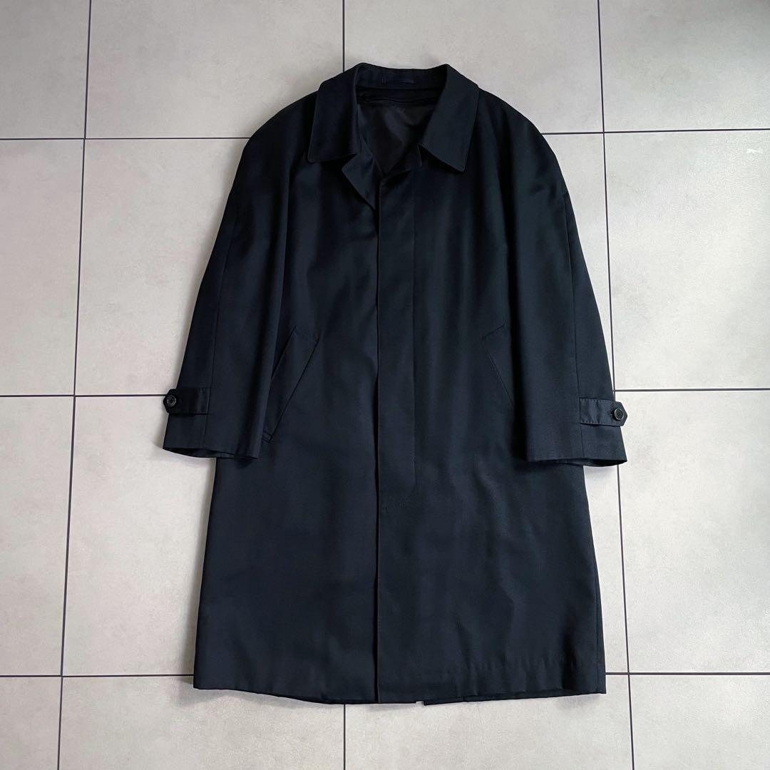 美品【Yves Saint Laurent】シルク混ウール ステンカラー コート