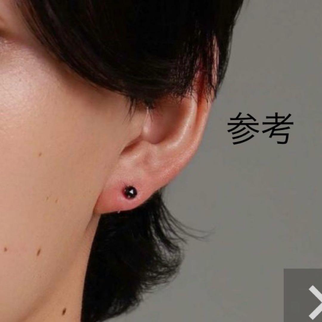 天然ブラックダイヤモンド ピアス メンズピアス　ライオンハート