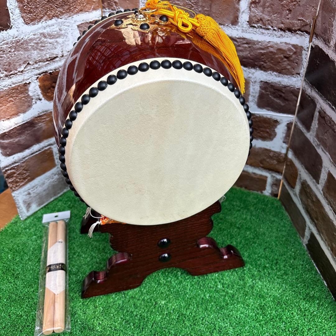 小型 飾り和太鼓 バチ付き文字入り浅野太鼓