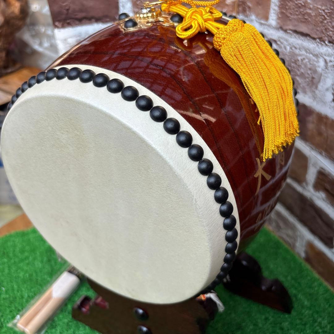 小型 飾り和太鼓 バチ付き文字入り浅野太鼓
