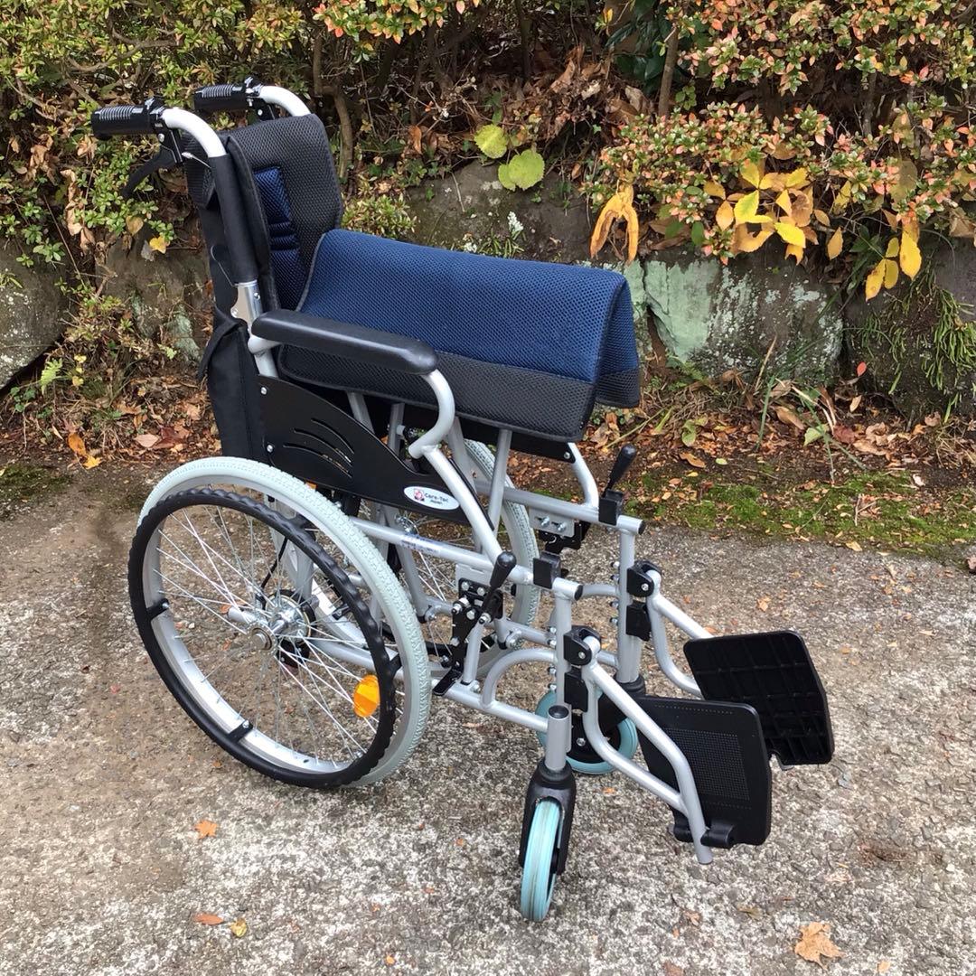 アルミ製自走用車椅子 ネイビー