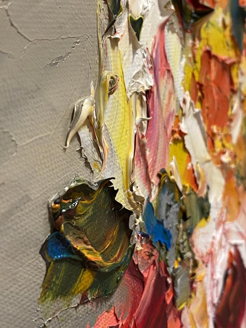 「真作」藤田邦明「バラ」静物画　油彩画　額装　サイン有り　F10号