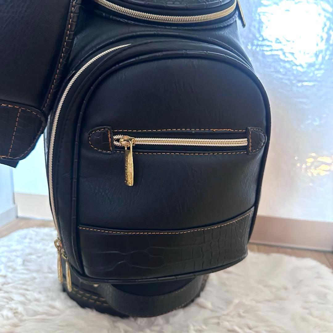 【M'S】キャディバッグ ゴルフバッグ スタンド式 ブラック