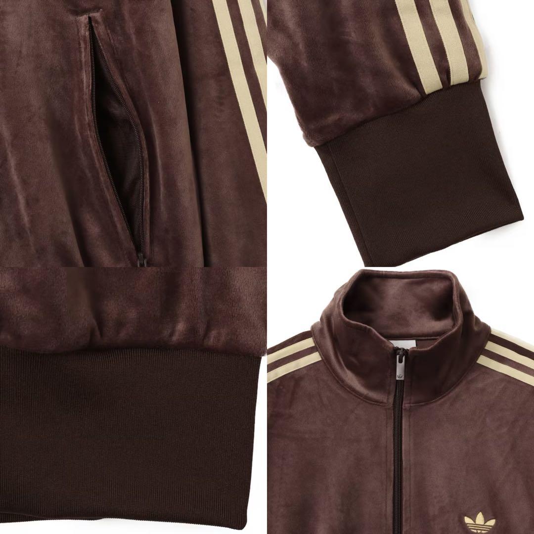 新品M】当日発送アディダス　ファイヤーバード ベロアトラックトップ茶ブラウン