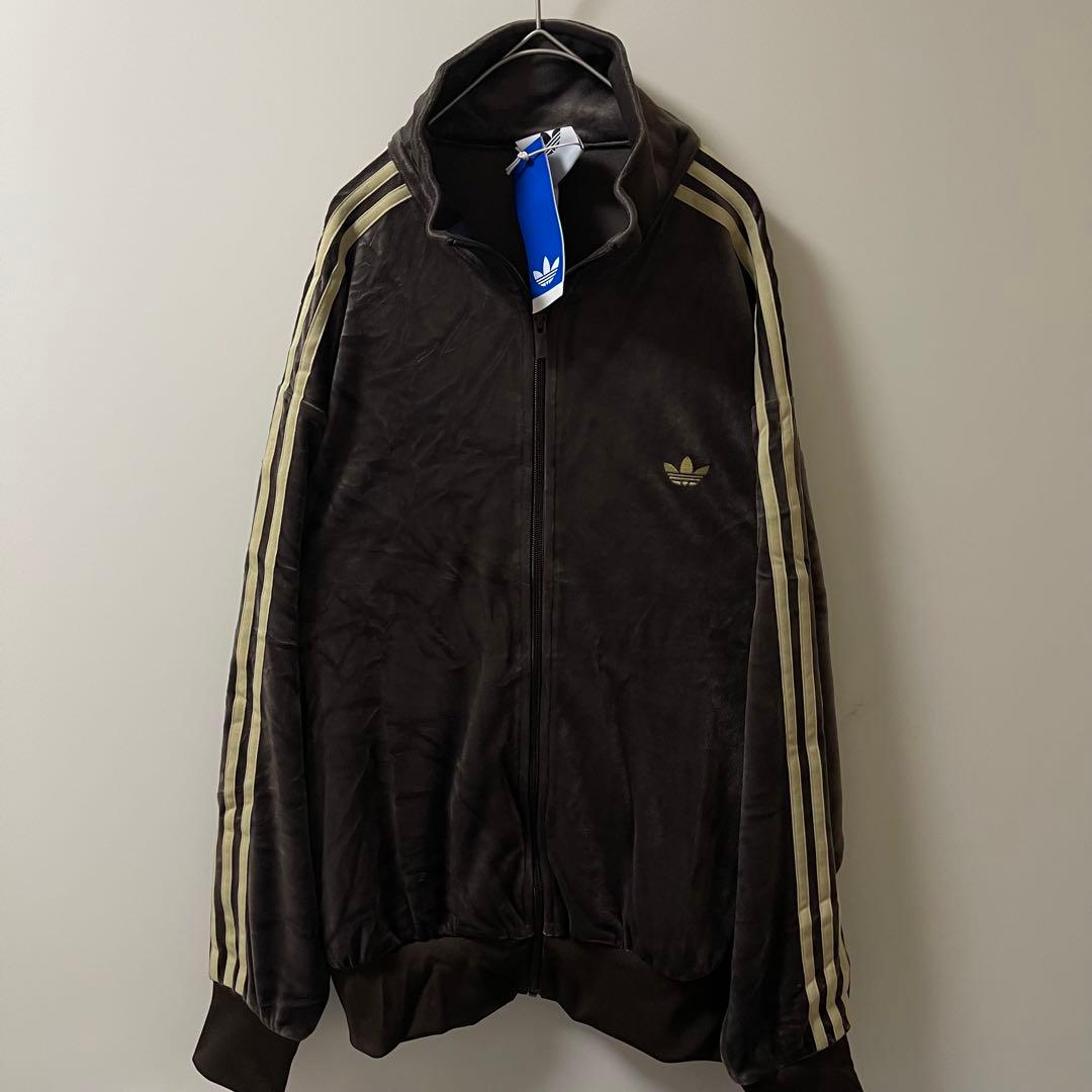 新品M】当日発送アディダス　ファイヤーバード ベロアトラックトップ茶ブラウン