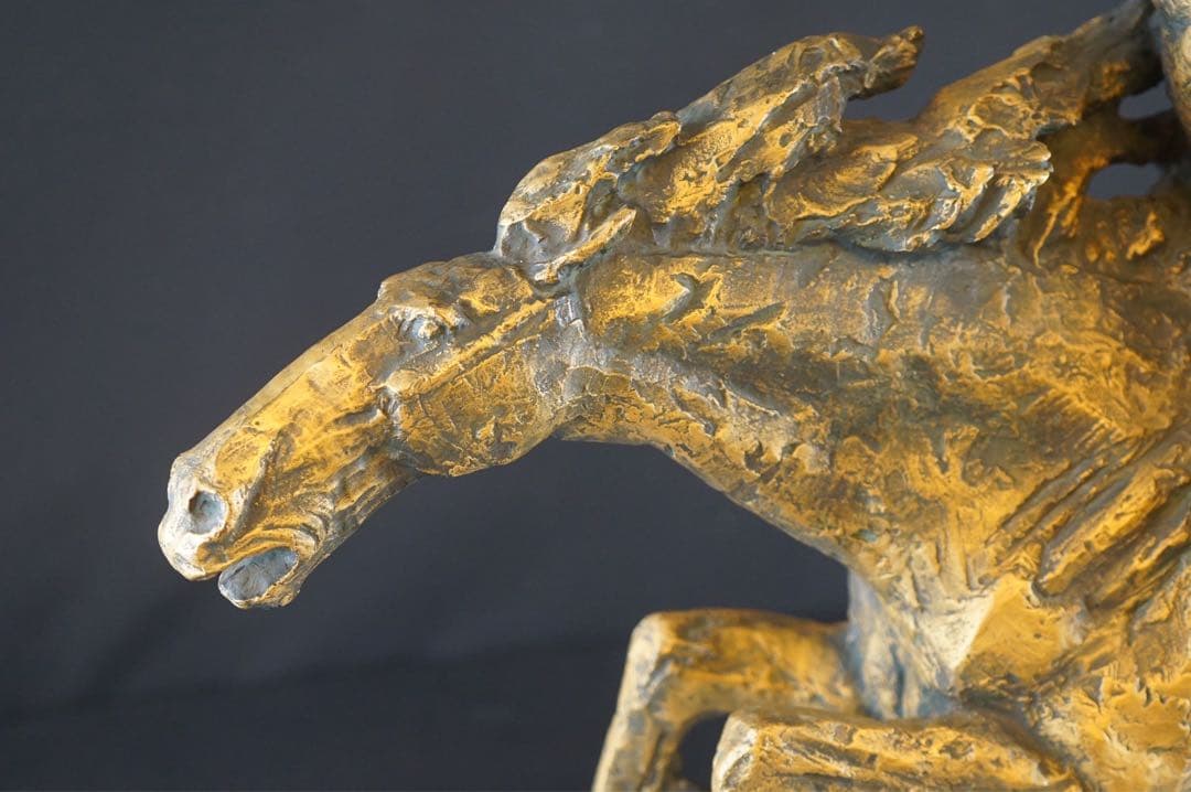 彫刻家 北村西望 作 ブロンズ像 『平和の女神』1965年 大理石台付 保証品