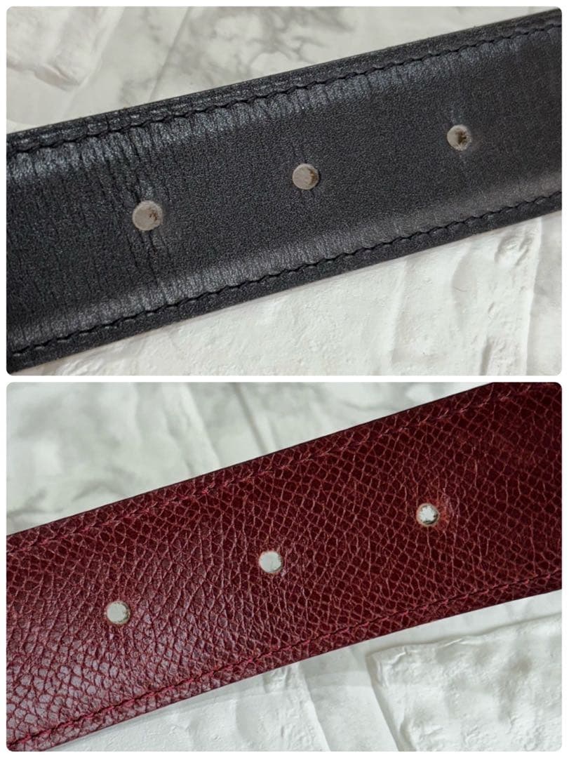 エルメス　HERMES リバーシブル　ベルト　レザー　Hバックル　ゴールド