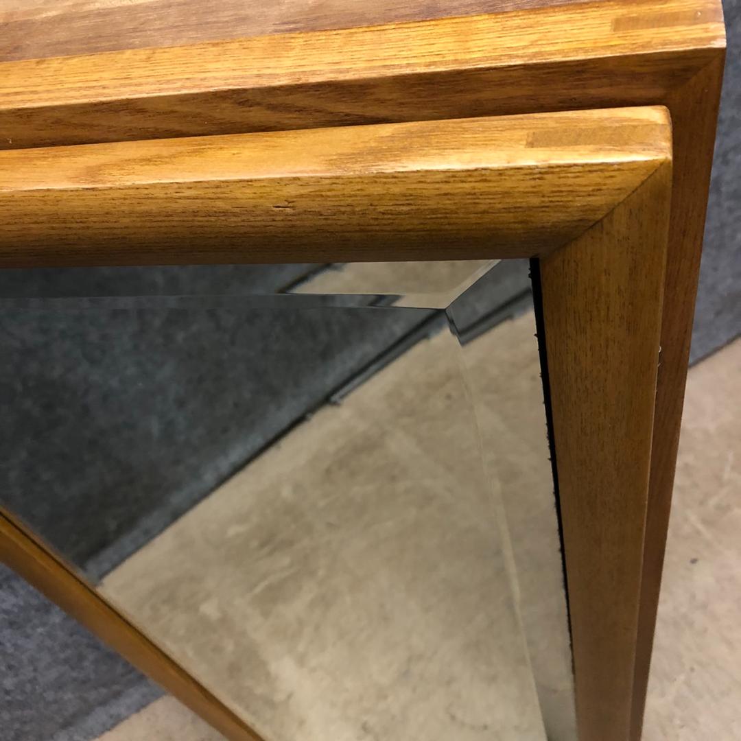 未使用　かべ埋込収納　前面ミラー　洗面キャビネット　天然木