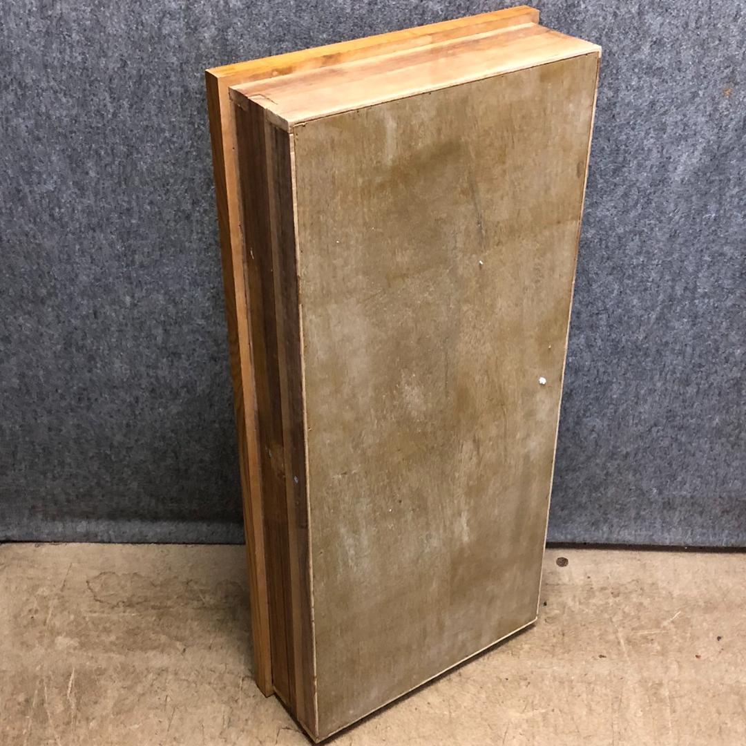 未使用　かべ埋込収納　前面ミラー　洗面キャビネット　天然木