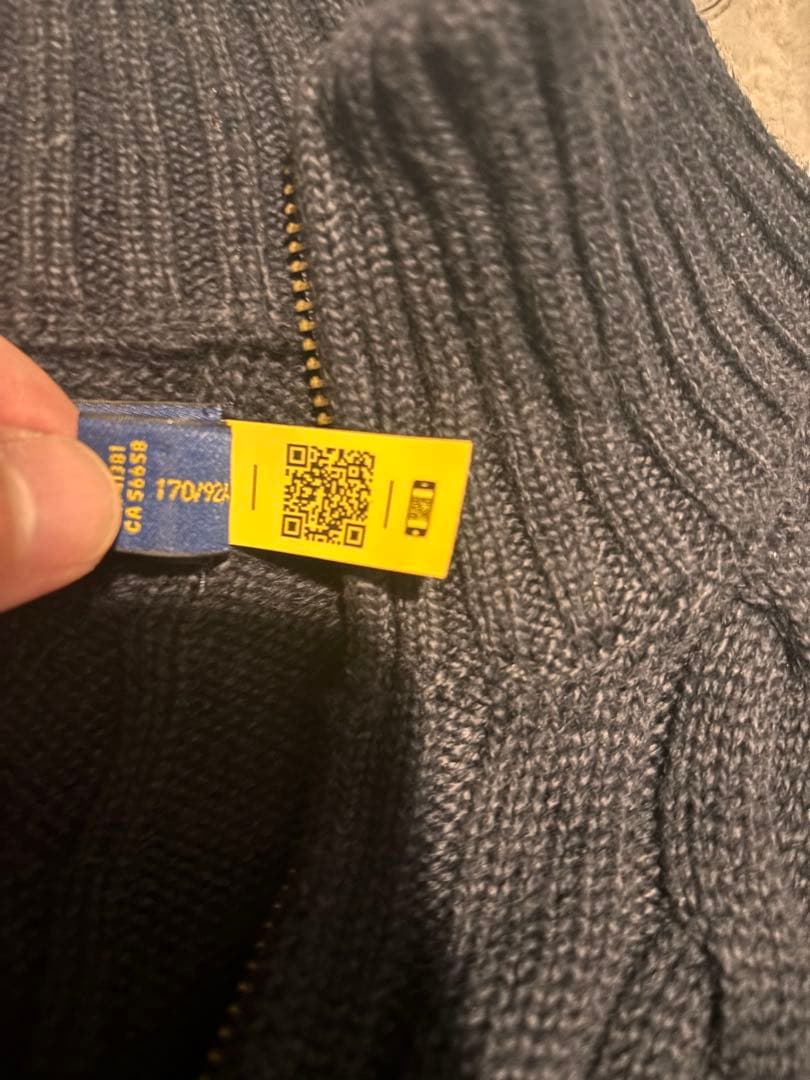 Polo Ralph Lauren 現行 ネイビー ジップアップセーター S~M