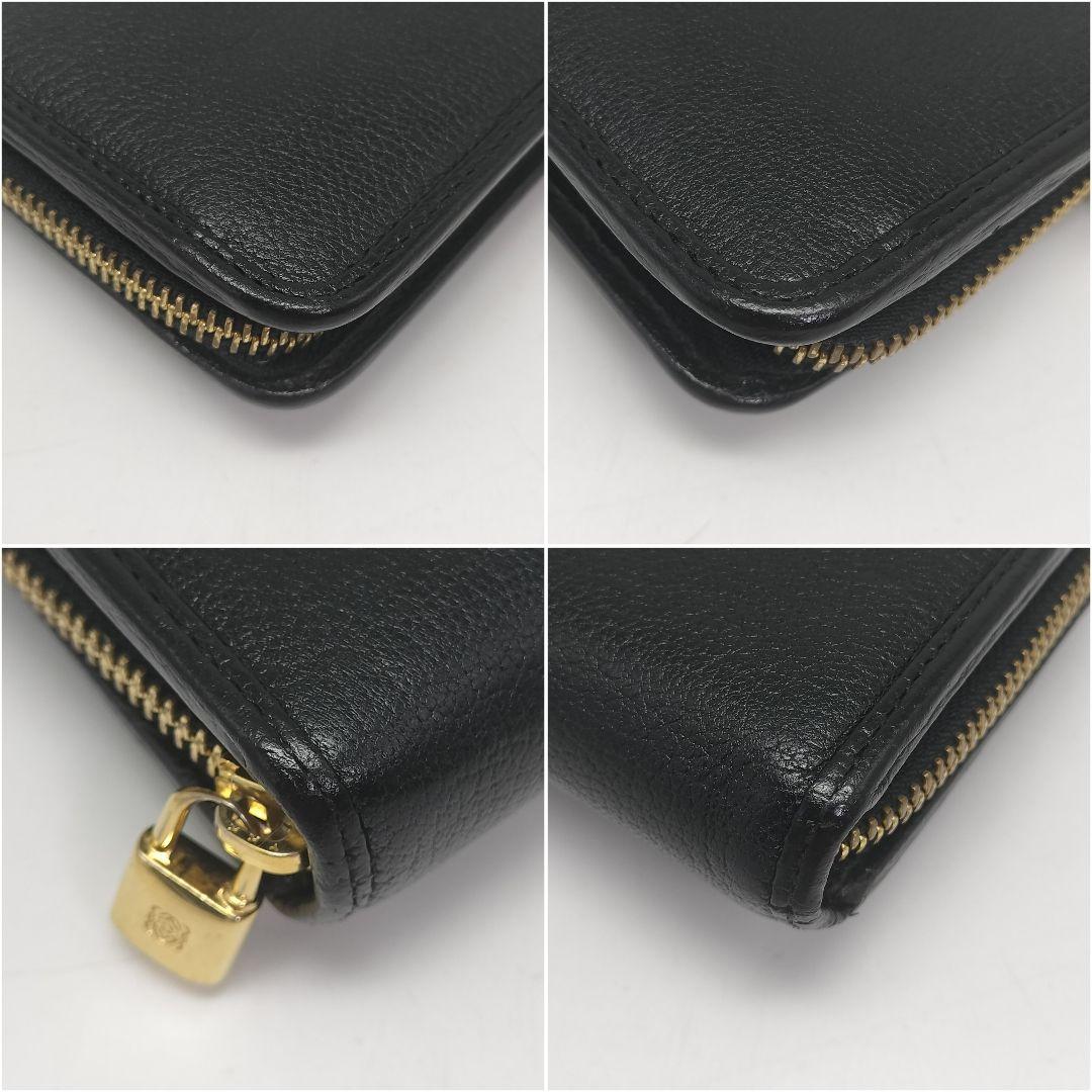 極美品✨ロエベ　長財布　ラウンドファスナー　レザー　ブラック　黒