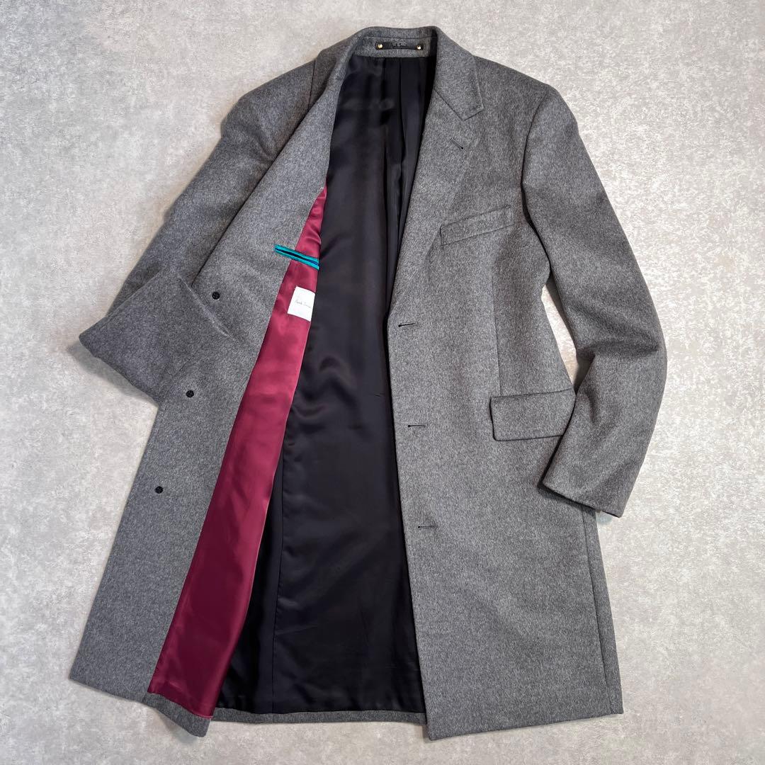 【極美品】ポールスミス カシミヤ100% チェスターコート グレー L