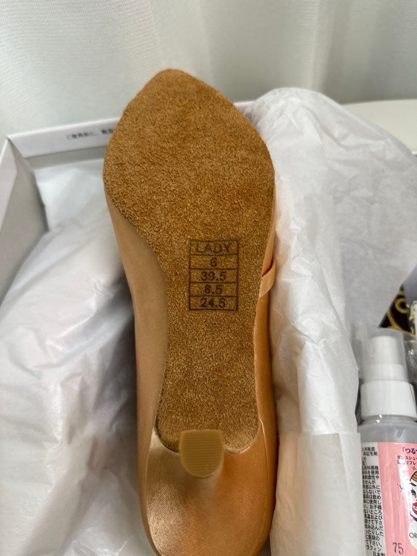 【新品】ADS社交ダンスシューズ 24.5cm 袋・ヒールカバー・靴底花子つき