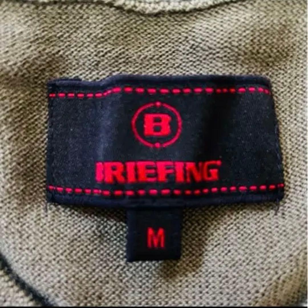 【美品】ブリーフィング　クルーネックニット　メリノウール　カーキ