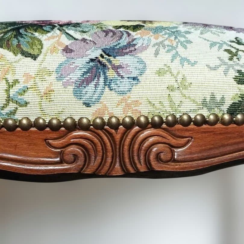 【英国製クラシック】猫脚×ゴブラン生地 スツール アンティーク