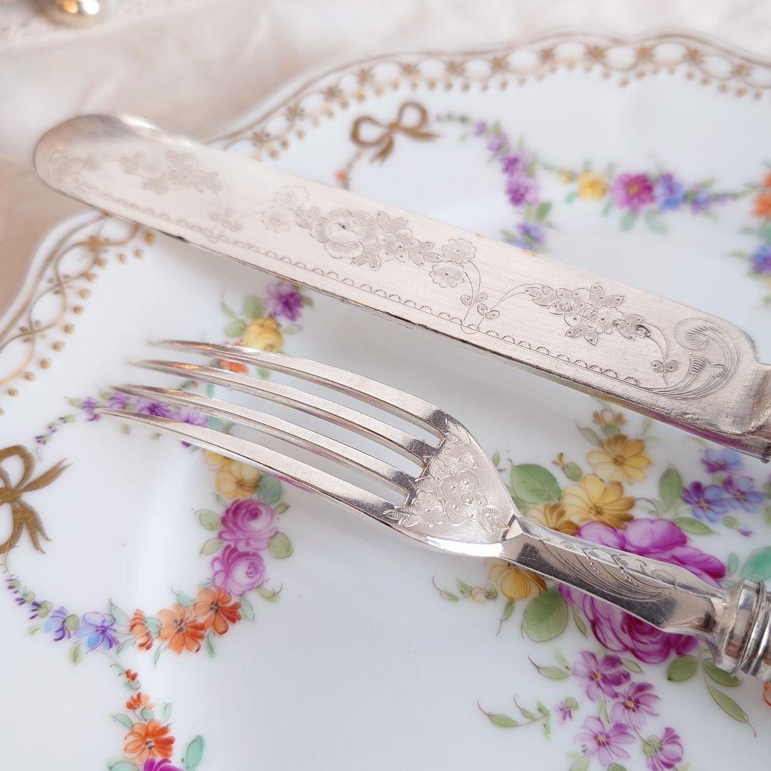 白蝶貝カトラリー　D マザーオブパール　アンティーク　イギリス　フォーク