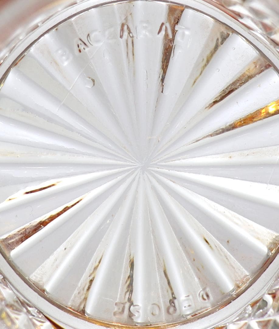 オールド・バカラ 1880年 珍品 サーペンティン 琥珀色ガラス蓋物 小物入れ