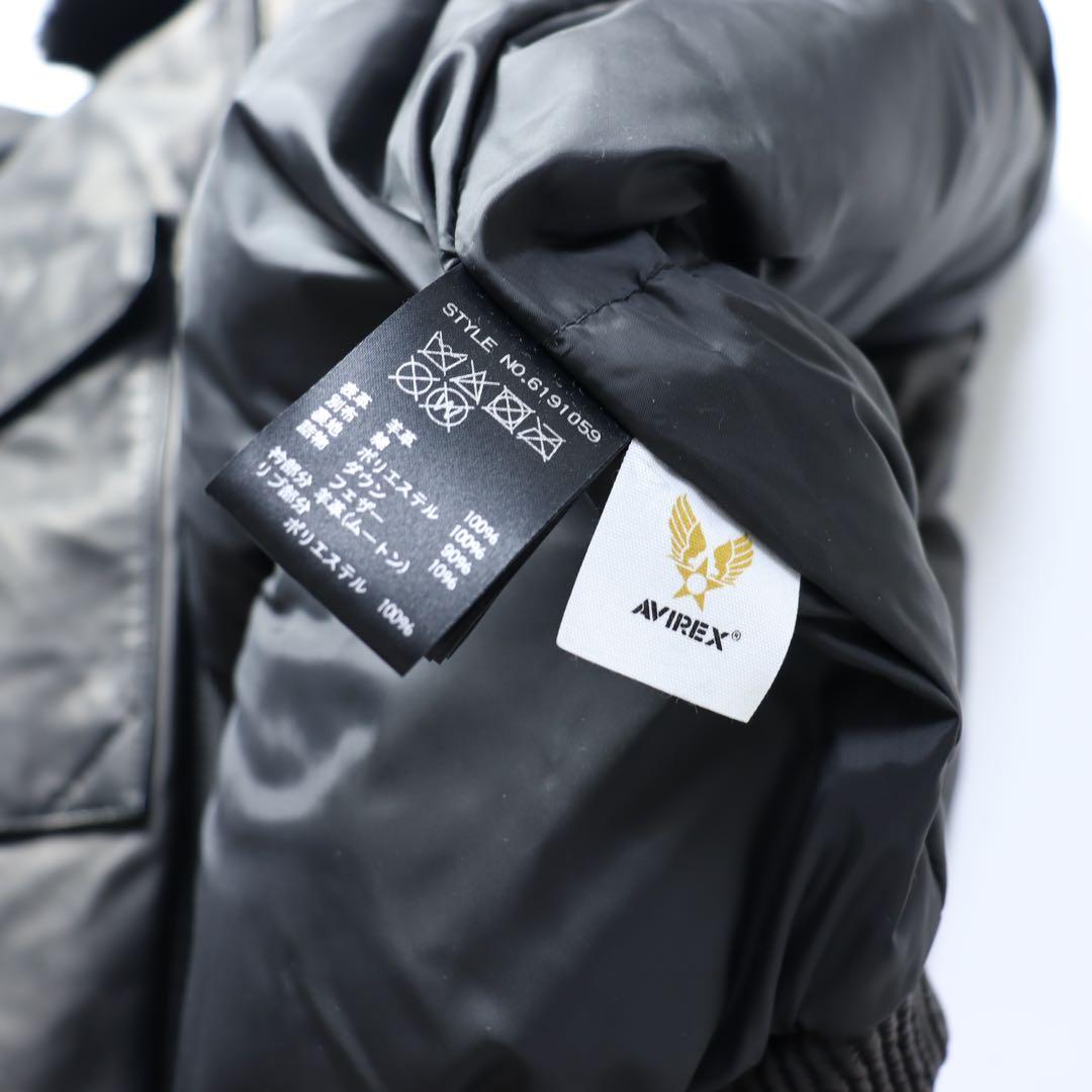 美品　AVIREX アヴィレックス　ラム ジャケット　本革　ダウンジャケット　黒