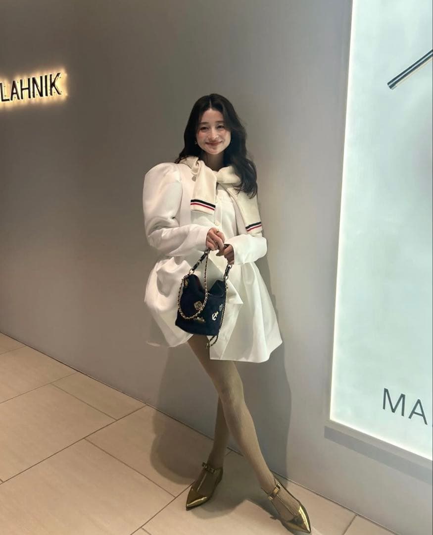 【新品未使用】Bibiy. パフスリーブミニワンピース ホワイト