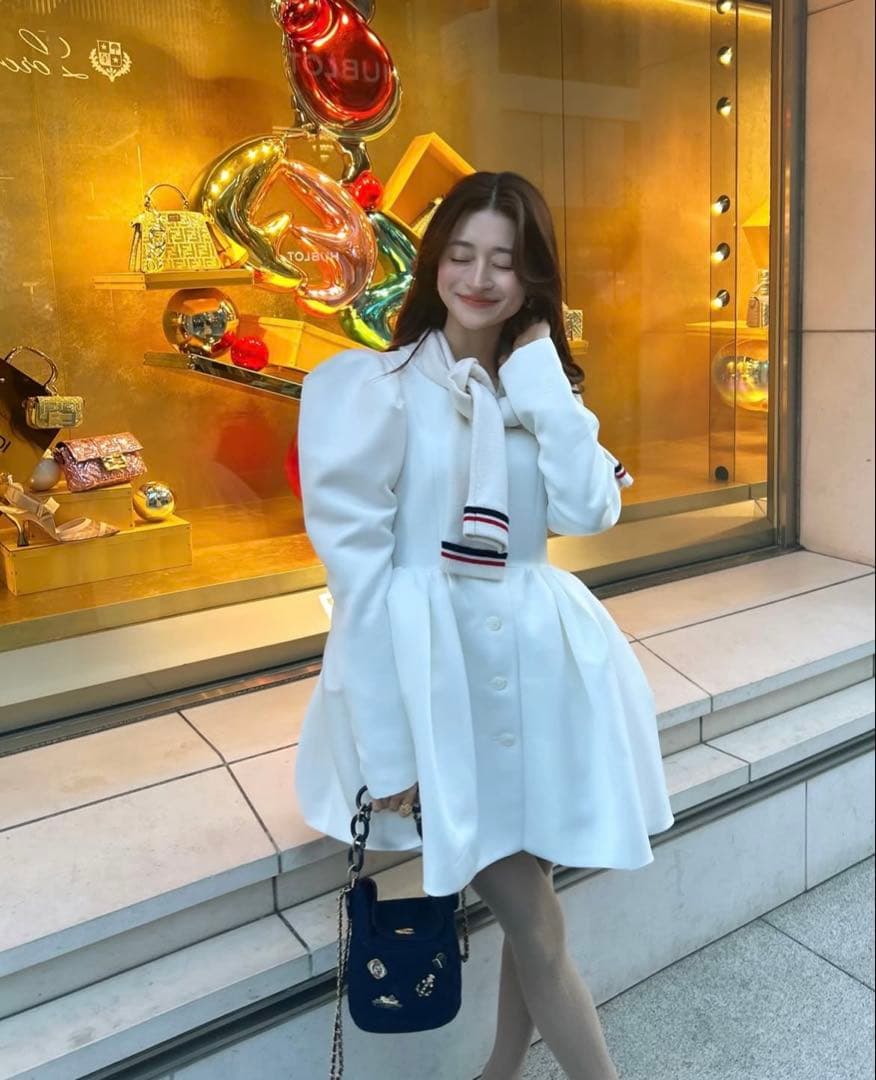 【新品未使用】Bibiy. パフスリーブミニワンピース ホワイト