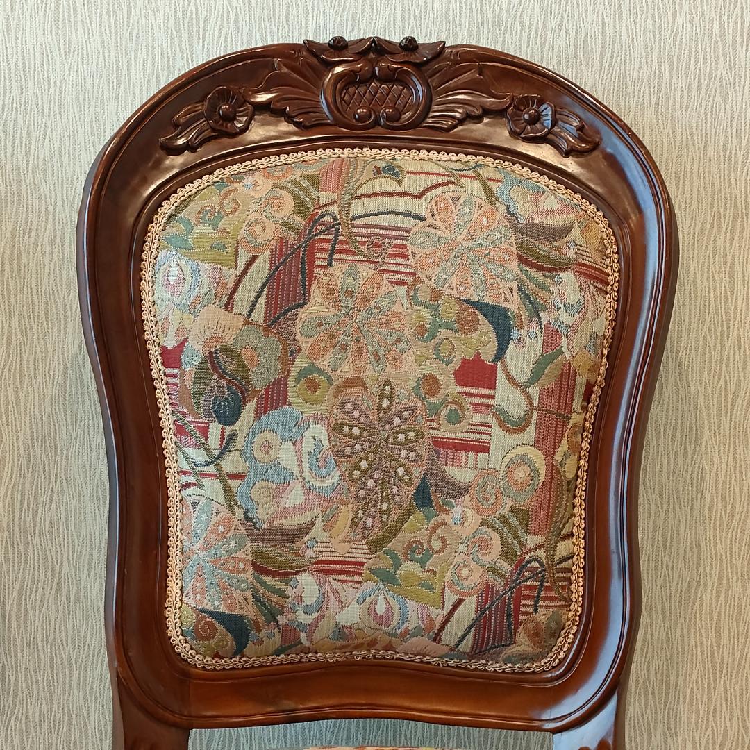 アンティーク　ダイニングチェア　猫脚　ロココ　2脚セット①