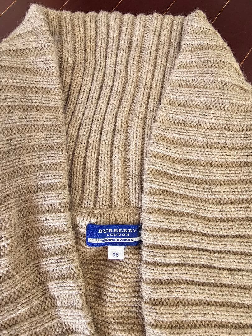 バーバリー　ブルーレーベル 　ケーブル編み ニット　ポンチョ