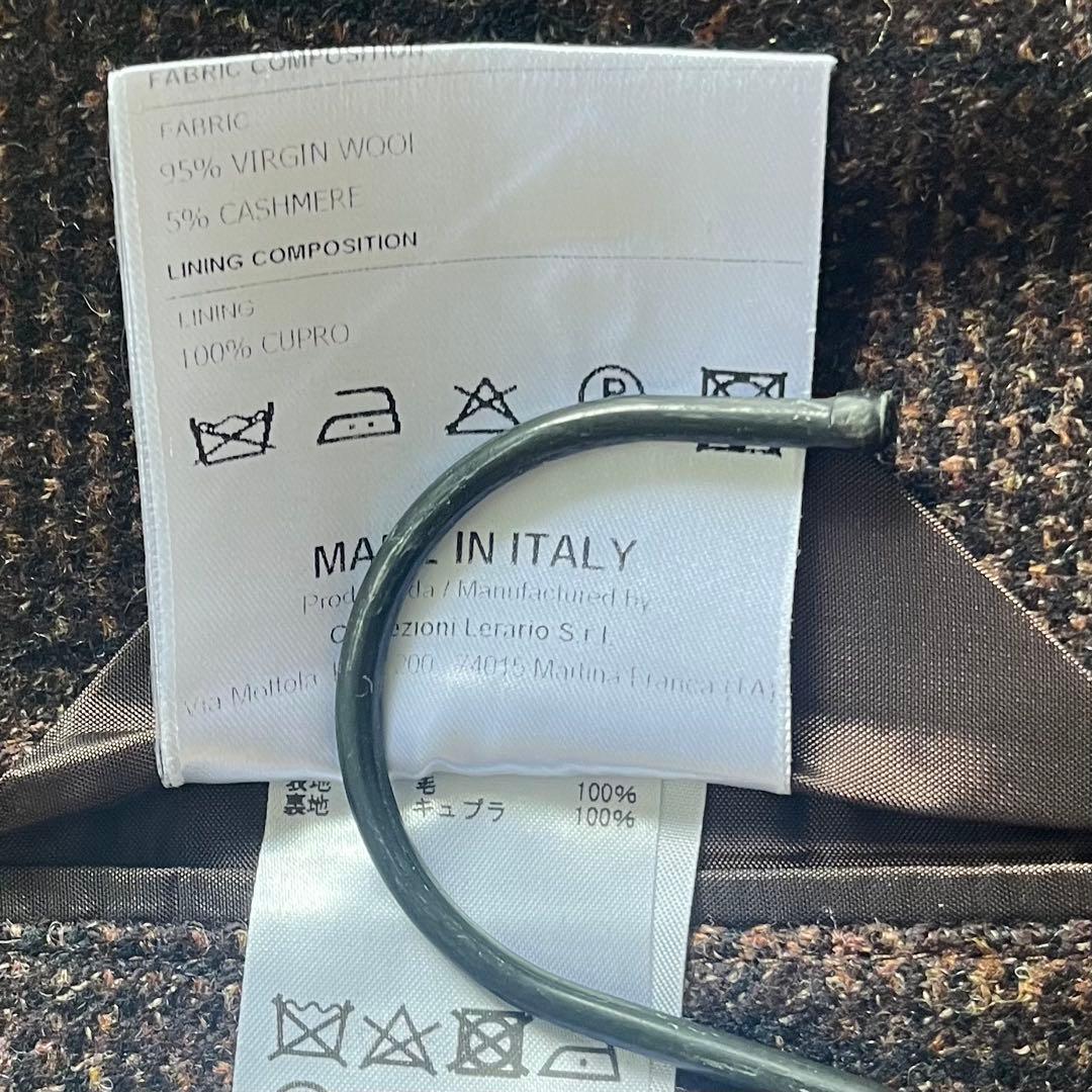 <極美品>TAGLIATORE カシミヤ ウール ブラウン ジャケット 44