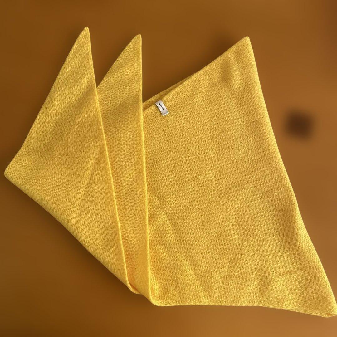 エレガンセーゼ ニットスカーフ ピュアカシミヤ イエロー