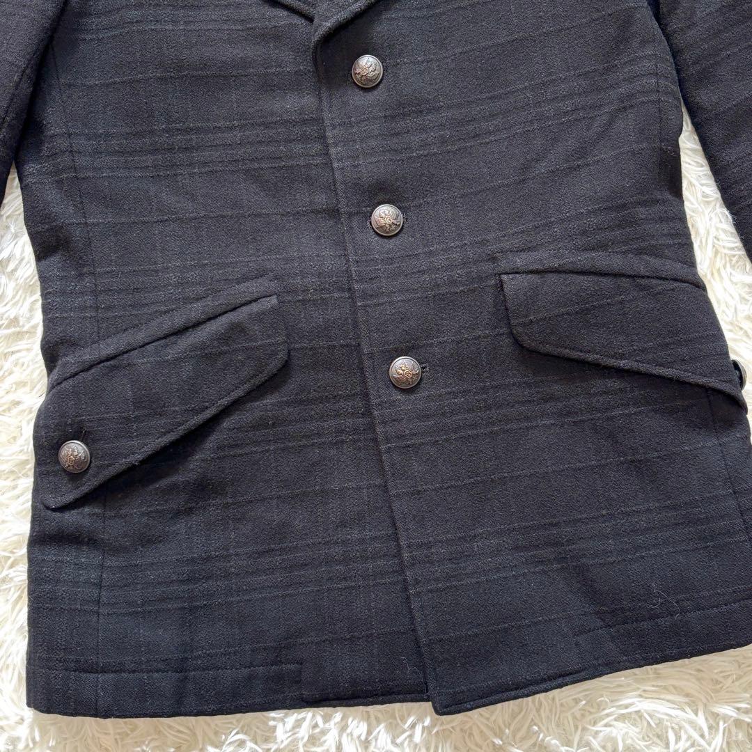 極美品】Lサイズ 銀ボタン ポールスミス Pコート 紫マルチストライプ