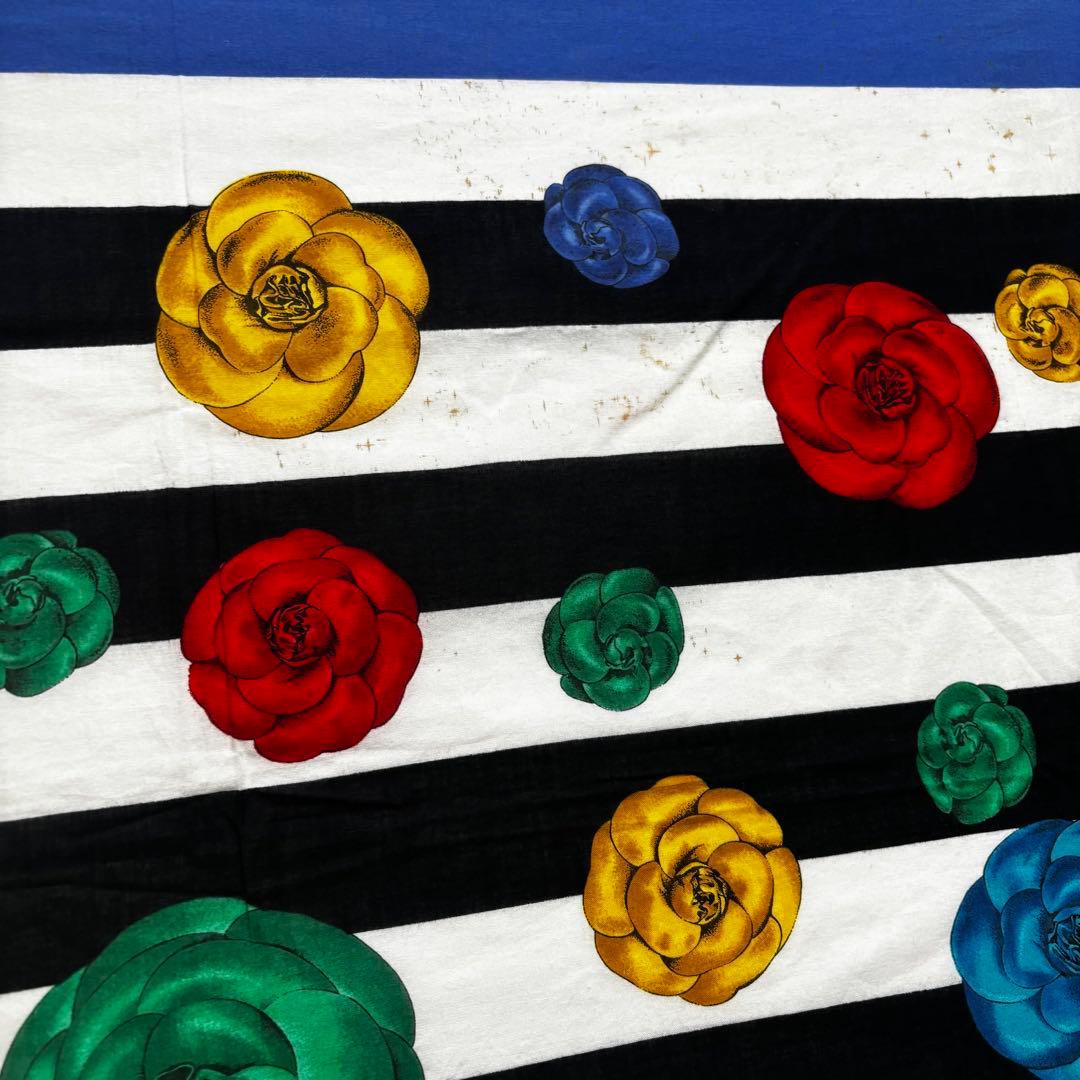 CHANEL シャネル カメリア コットン 大判ストール スカーフ