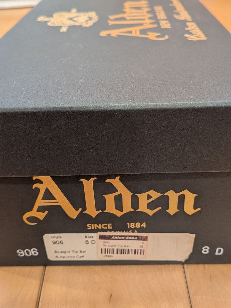 Alden 906 オールデン ストレートチップ バーガンディ 箱付き 8D