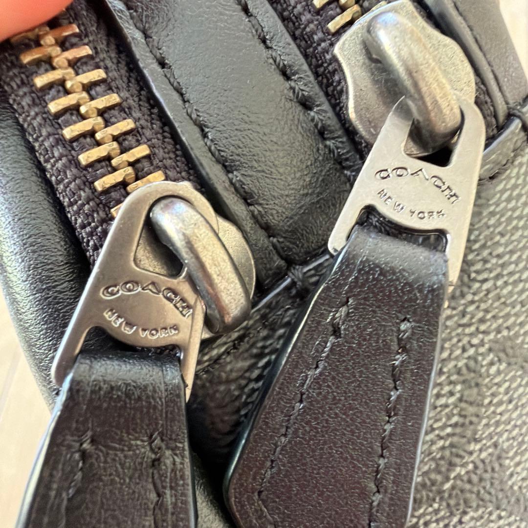 【美品】COACH コーチ メンズ ボディバッグ ウエストバッグ シグネチャー