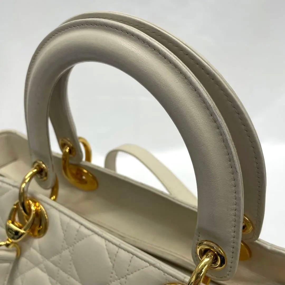 美品✨Dior レディディオール 2way ハンドバッグ ホワイト アイボリー