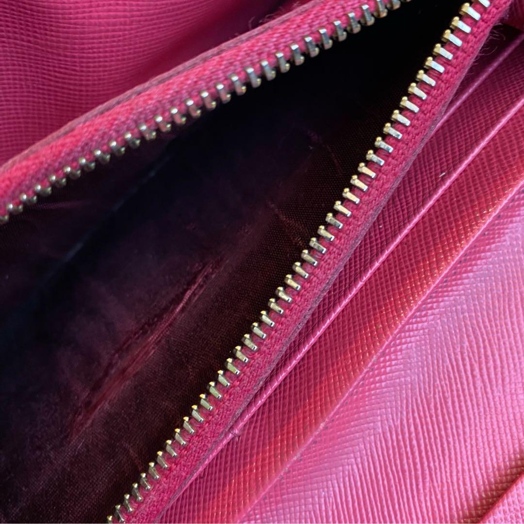 PRADA プラダ サフィアーノ 長財布 バイカラー レザー 黒 ピンク