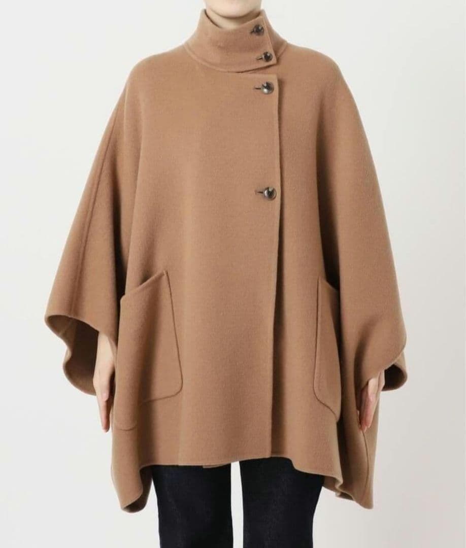 美品✨スローブイエナ　スタンドカラーダブルフェイスポンチョ