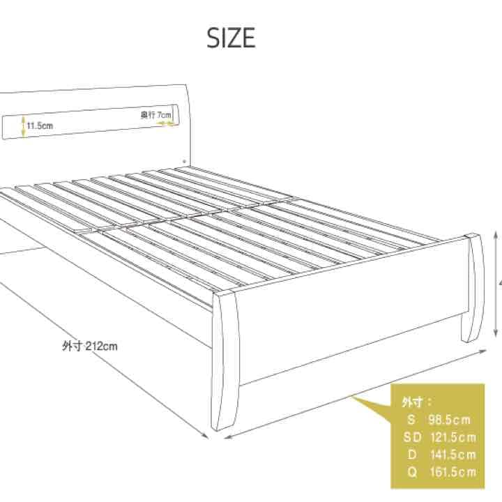 【送料無料！】LED照明付きクイーンベッド（フレームのみ）