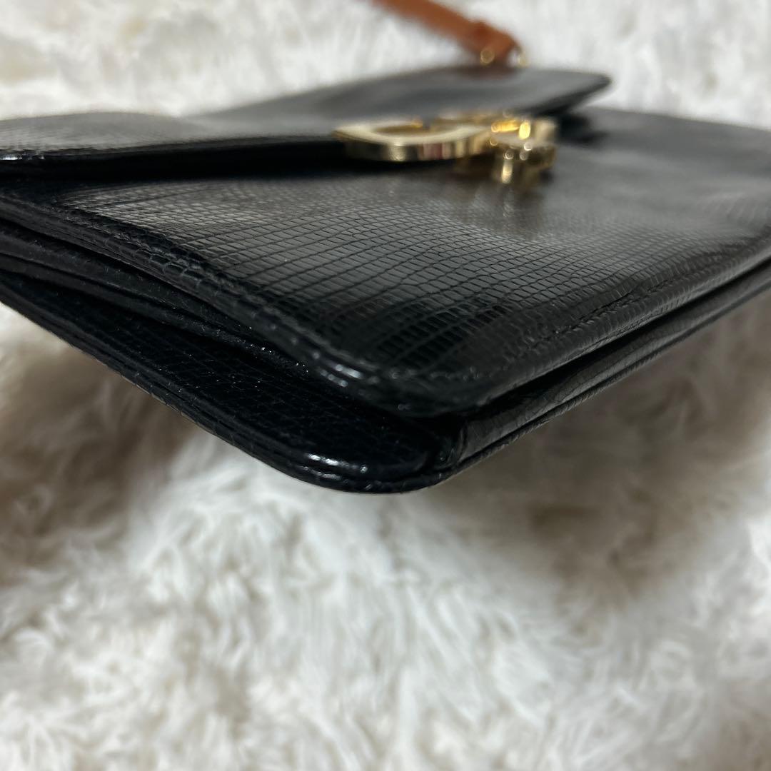 【希少】OLD GUCCI オールドグッチ　エキゾチックレザーショルダーバッグ
