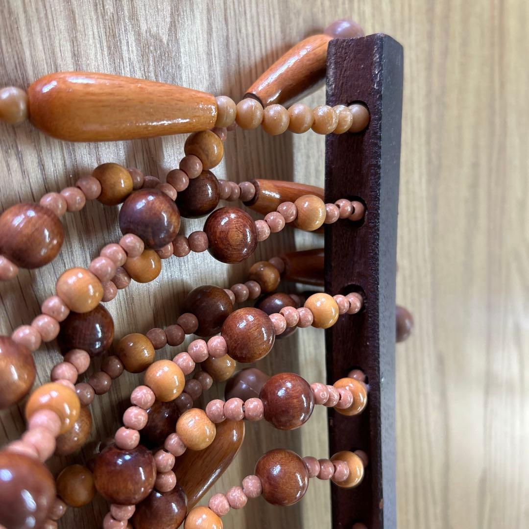 珠のれん 昭和レトロ 木製のれん ウッドビーズ ブラウン 玉暖簾 - メルカリ