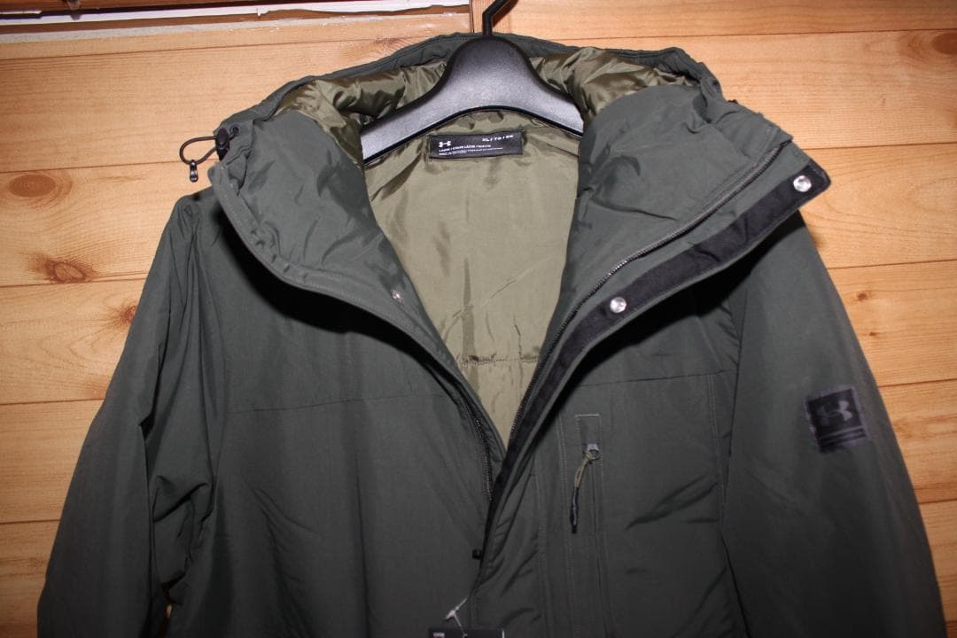 XLカーキ　アンダーアーマー 中綿入りロングコート　1369369 ベンチコート